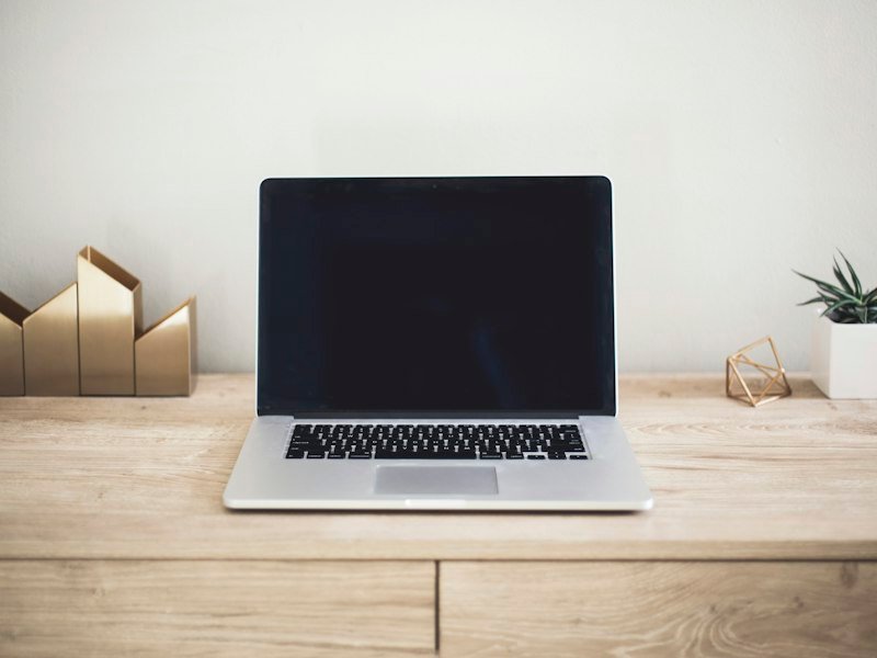 Laptop on a desk